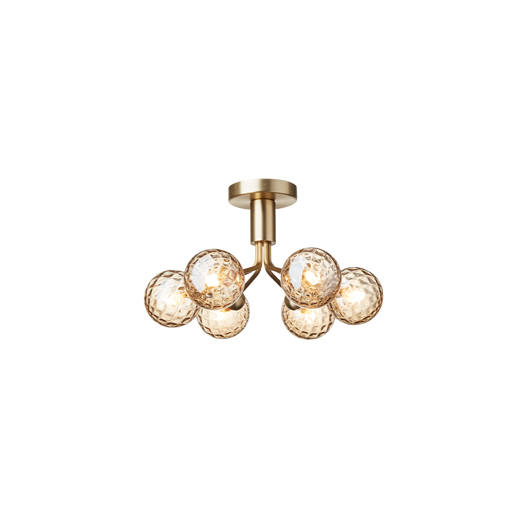 Apiales 6 Ceiling, brushed brass / optic gold