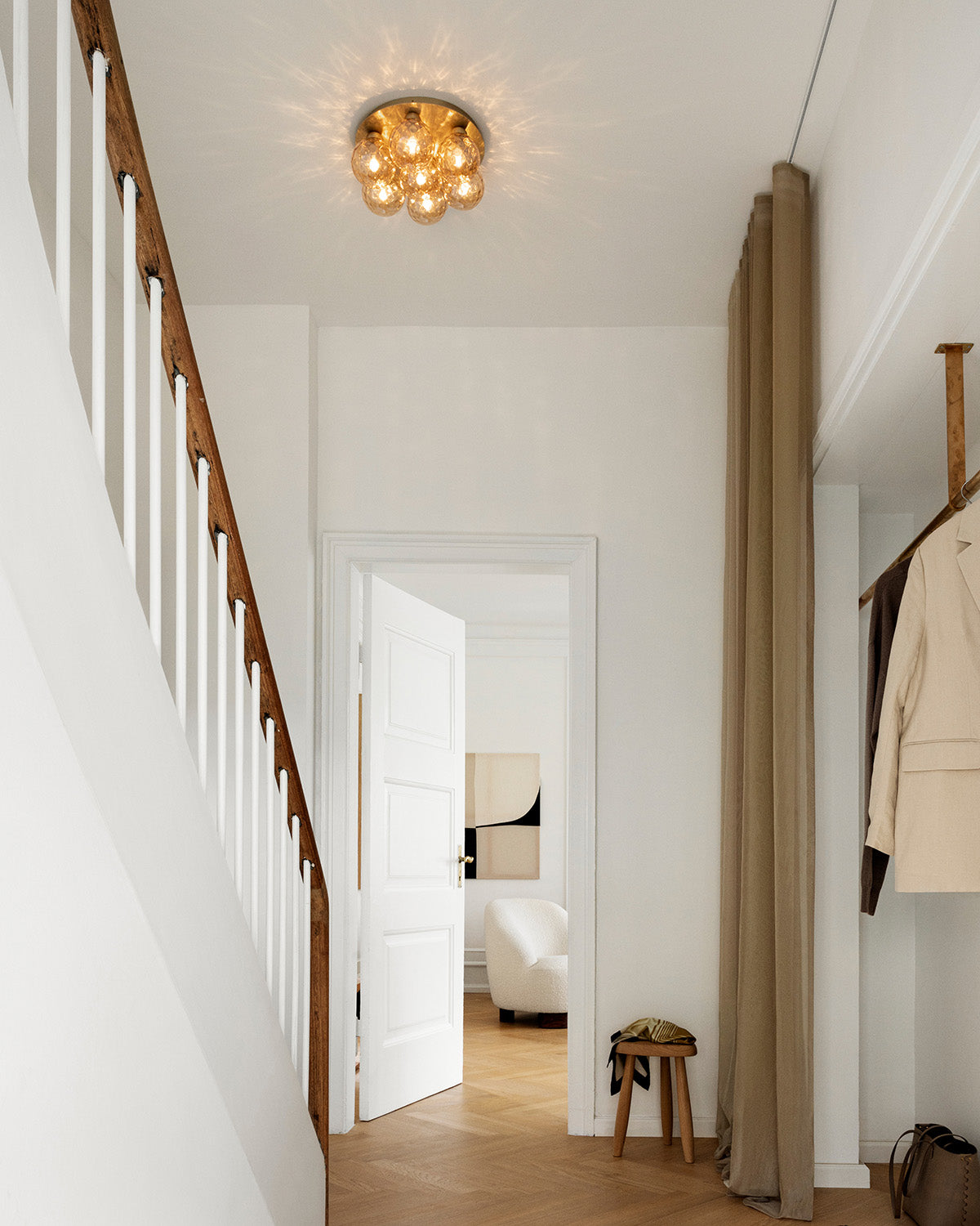 Apiales 7 Plafond, brushed brass / optic gold