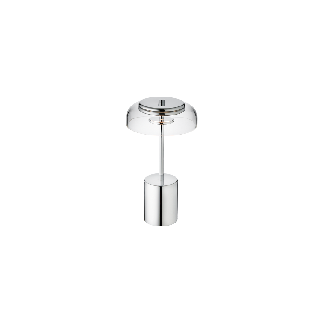 Blossi Table Mini, portable, chrome / clear