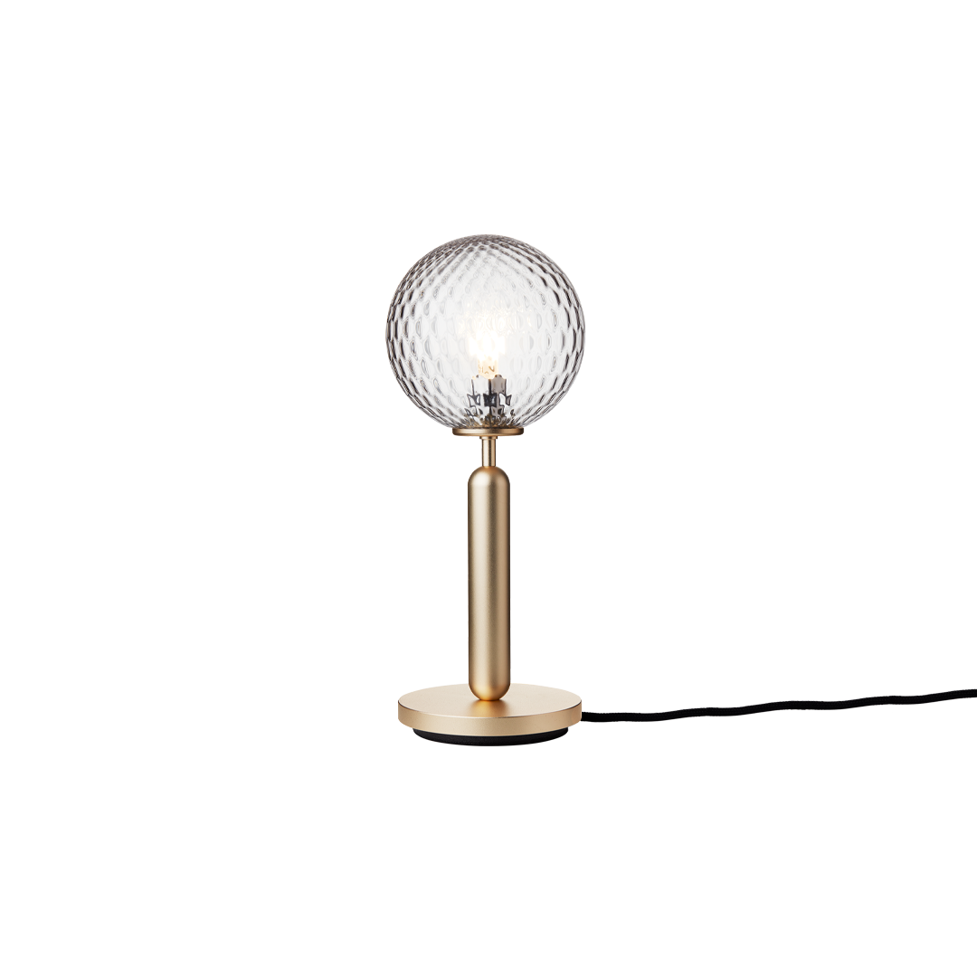 Miira Table, brass / optic clear
