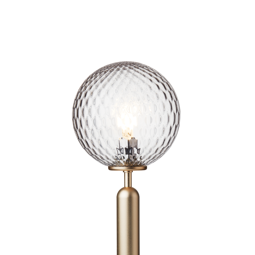 Miira Table, brass / optic clear
