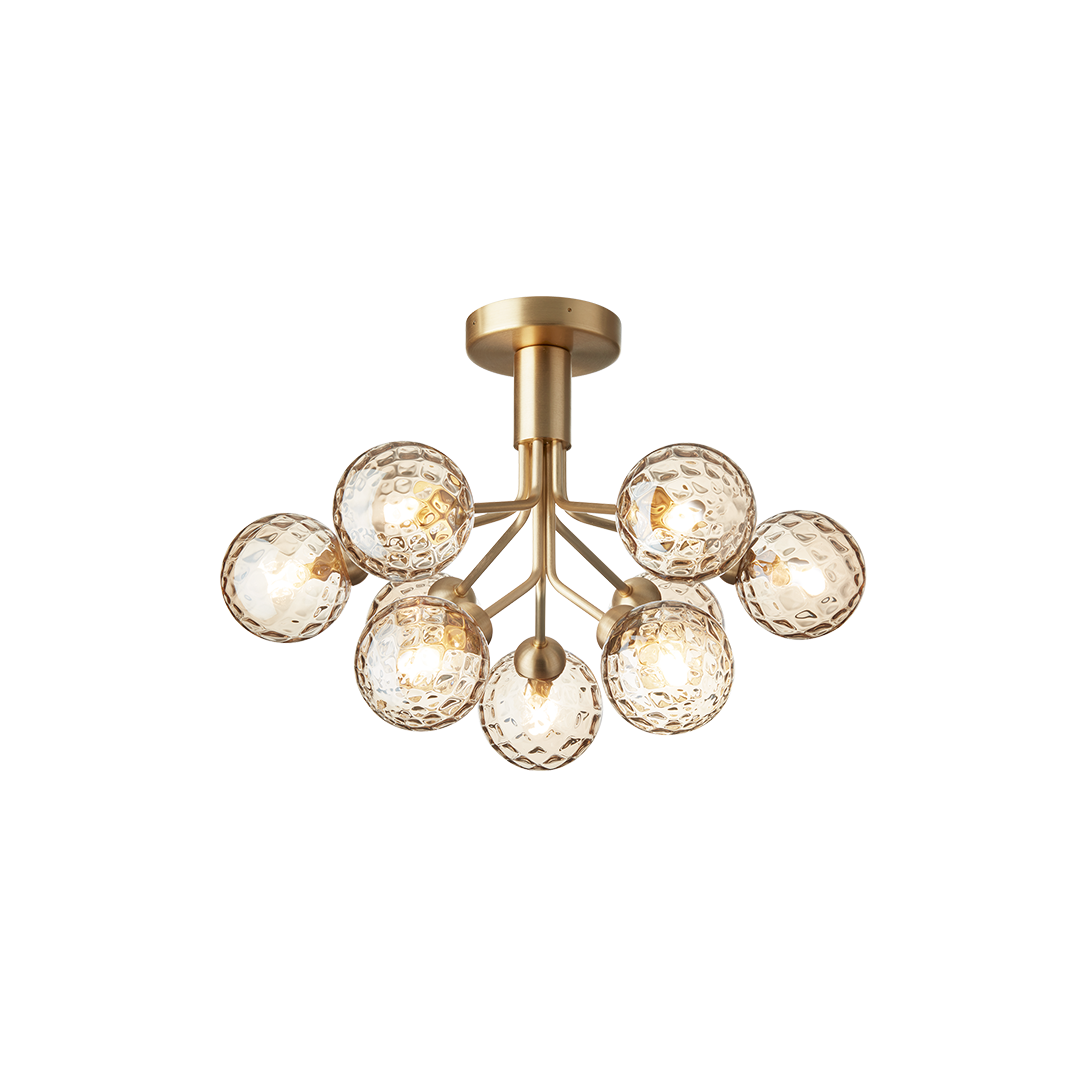 Apiales 9 Ceiling, brushed brass / optic gold