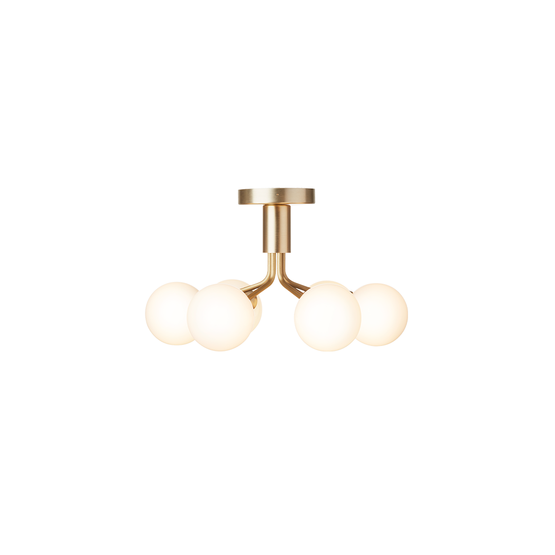 Apiales 6 Ceiling, PRO, brushed brass / opal