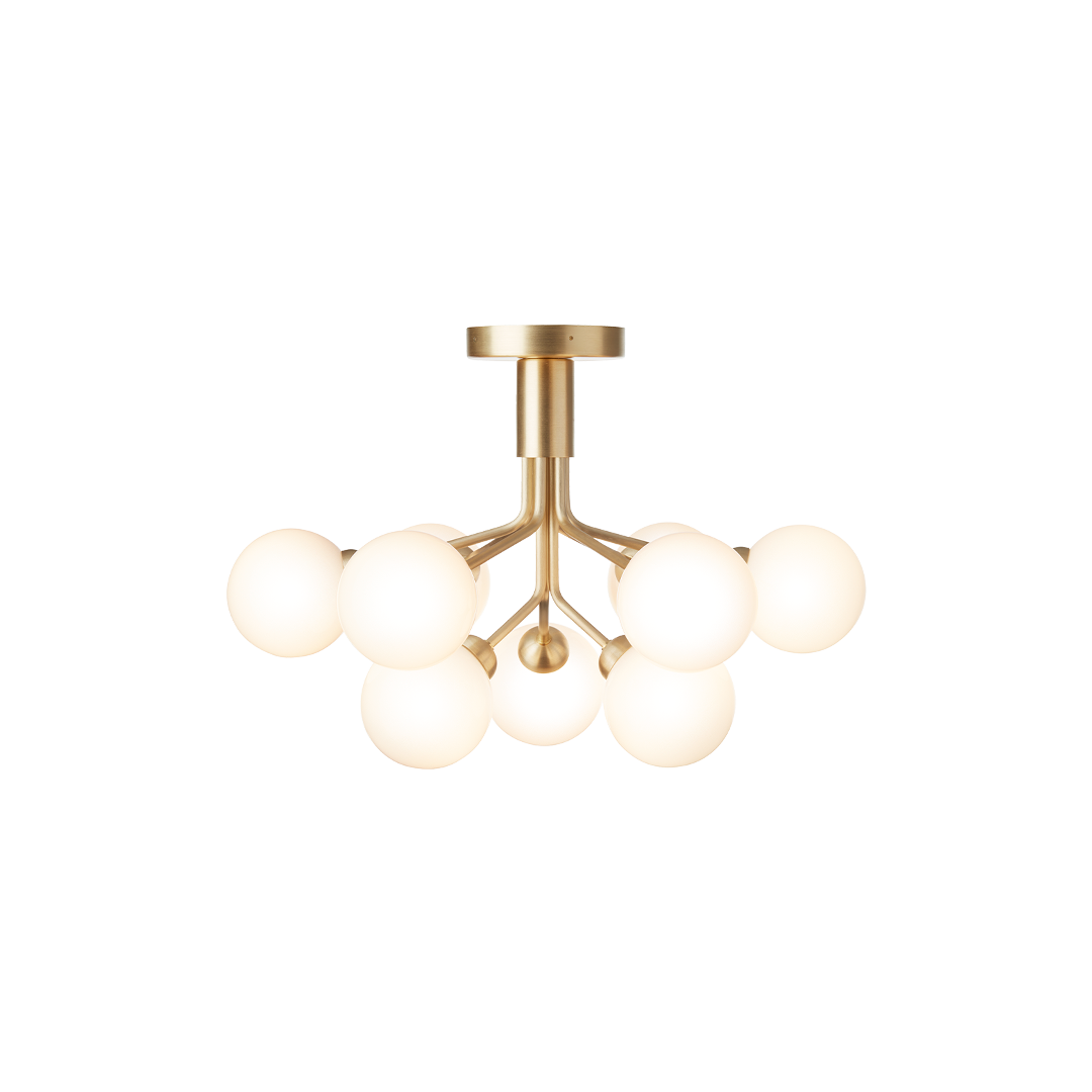 Apiales 9 Ceiling, brushed brass / opal