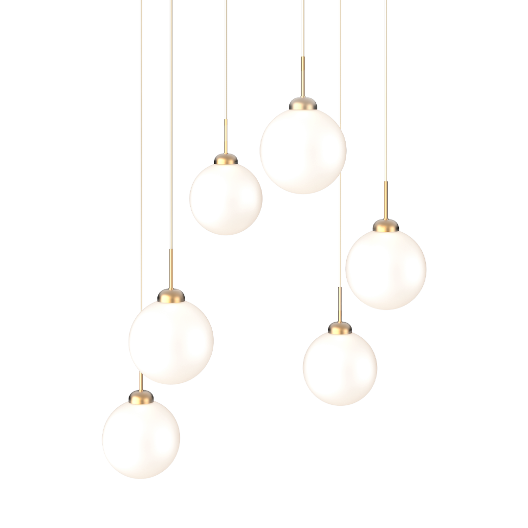 Apiales Cluster 6, brushed brass / opal