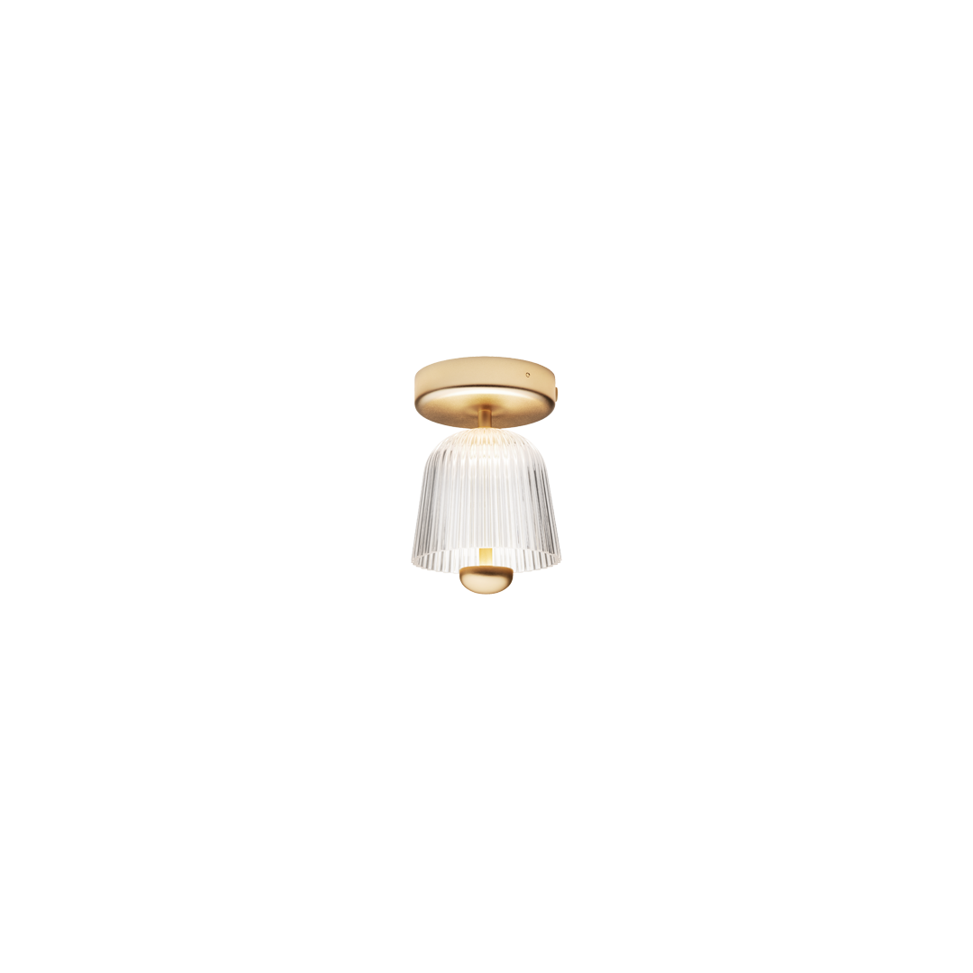 Asteea Ceiling, satin brass / ripple clear