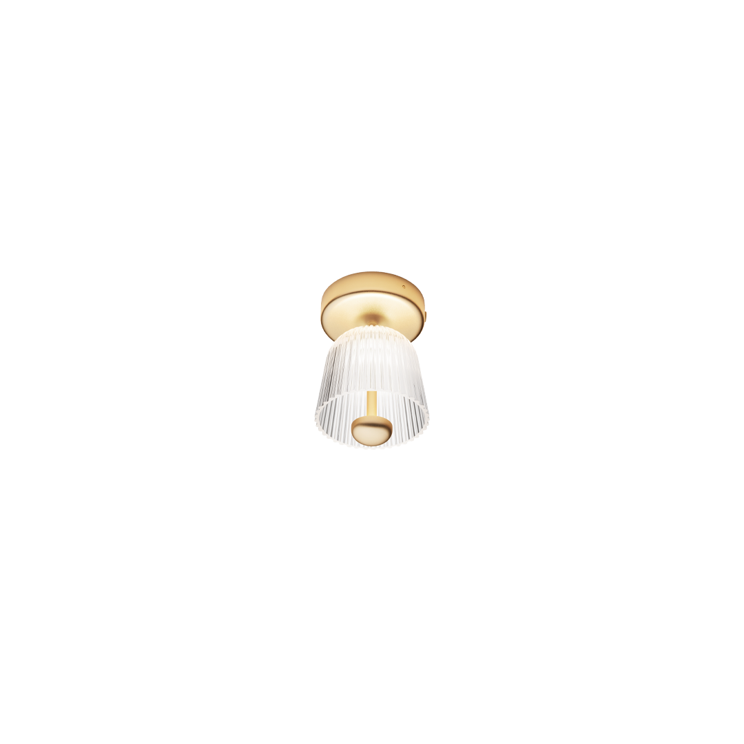 Asteea Ceiling, satin brass / ripple clear