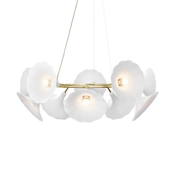 Petalii 10, white / polished brass