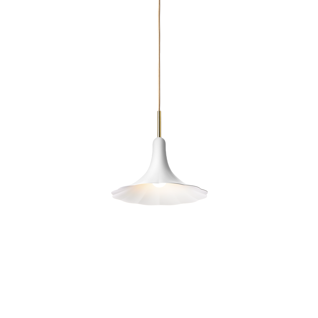 Petalii 1 Small, white / polished brass