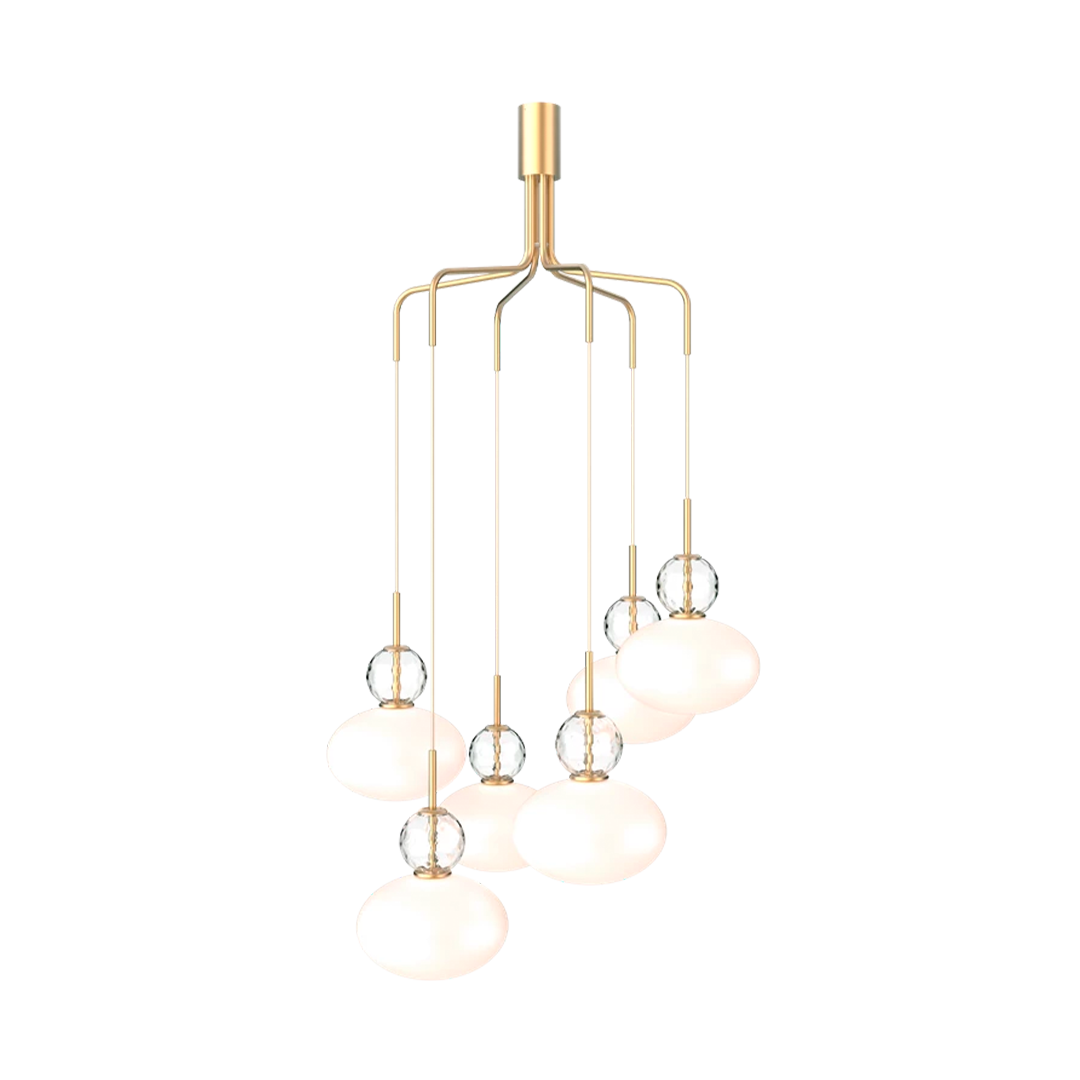 Rizzatto Cluster 6, satin brass / opal