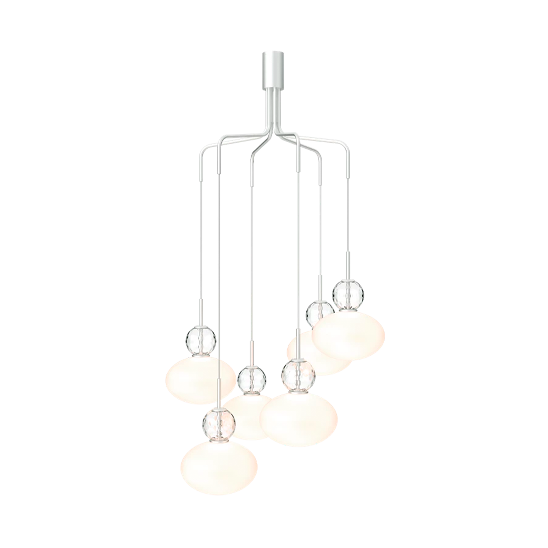 Rizzatto Cluster 6, satin silver / opal