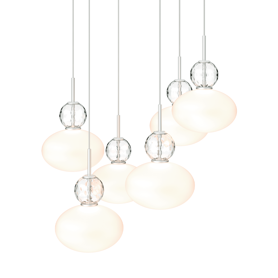 Rizzatto Cluster 6, satin silver / opal