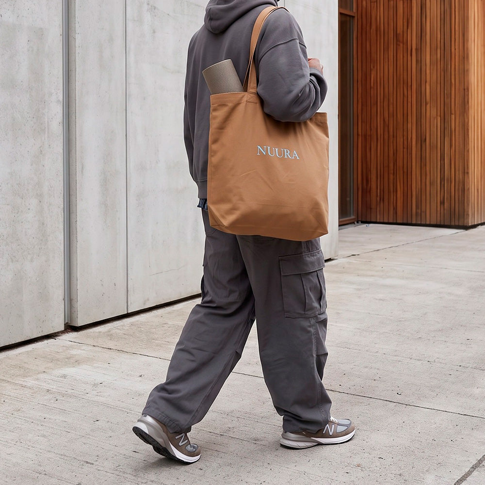 Totebag, Ocher / Light blue