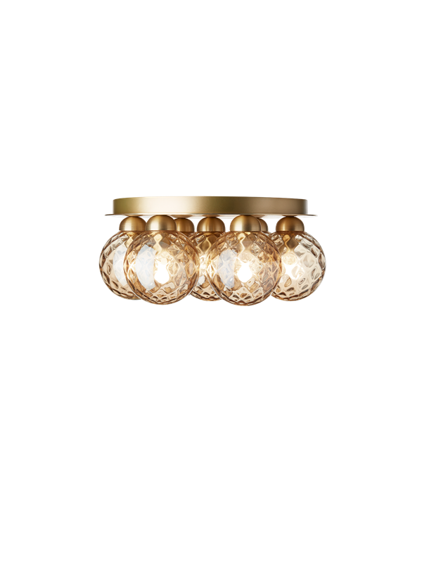 Apiales 7 Plafond, brushed brass / optic gold